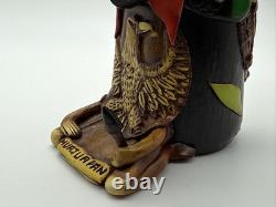 Vintage HUAJUAPAN Tequila Bottle Handmade Mexican Folk Art