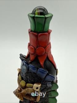 Vintage HUAJUAPAN Tequila Bottle Handmade Mexican Folk Art