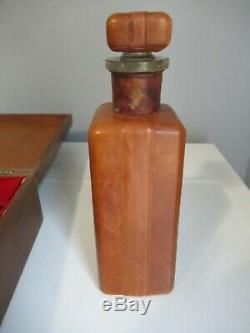 Vintage Jose Cuervo Leather Tequila Bottle & Box 1800 Collectible