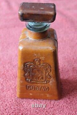Vintage Jose Cuervo Leather Wrapped Tequila Bottle Decanter Empty Collectible