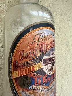 Vintage Jose Cuervo Tequila 1 Gallon Embossed Glass Bottle La Rojena Mezcal