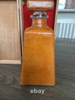 Vintage Leather Wrapped Jose Cuervo Bottle In Wooden Box Heublin Spirits Group
