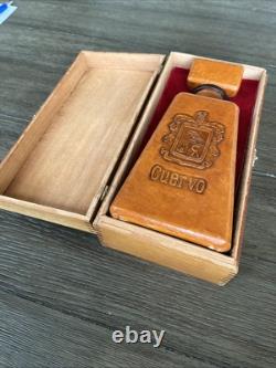 Vintage Leather Wrapped Jose Cuervo Bottle In Wooden Box Heublin Spirits Group