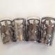 Vintage Lot Of 4 Mexico Sterling Silver Floral Tequila / Liquor Shot Glasses