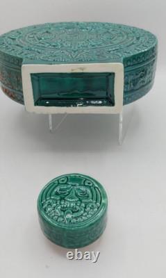 Vintage MCM Aztec Calendar, Tequila Decanter Set, New Old Stock, In Orig. Box
