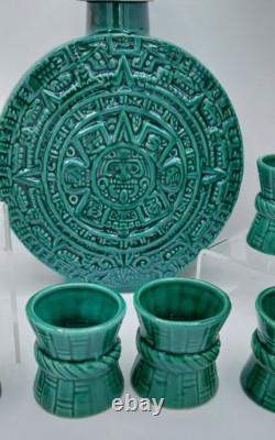 Vintage MCM Aztec Calendar, Tequila Decanter Set, New Old Stock, In Orig. Box
