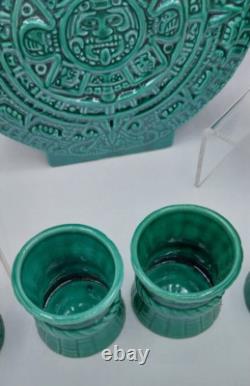 Vintage MCM Aztec Calendar, Tequila Decanter Set, New Old Stock, In Orig. Box