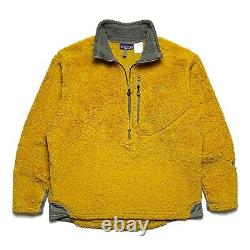 Vintage Patagonia R2 Fleece Body Rug Deep Pile Pullover Tequila Gold Mens L FA04