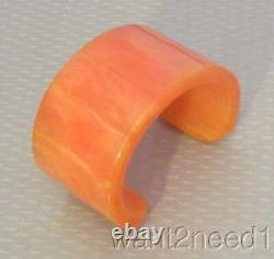 Vintage Pink Marble Tequila Sunrise Bakelite Cuff chunky wide but small TESTED