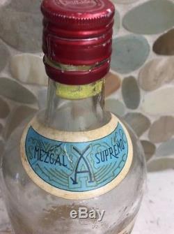 Vintage Pre 1970 Herradura Mezcal Supremo Tequila Liquor Bottle Horseshoe1000 ml