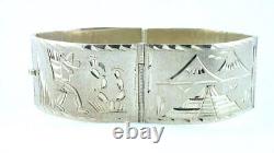Vintage Pure. 925 Sterling Silver Tequila Mexico Scenes 7 1/2 Inch Bracelet
