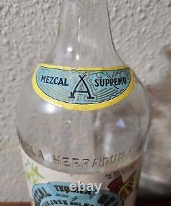 Vintage Rare 1970 Herradura Mezcal Supremo Horseshoe Tequila Bottle 1000ML
