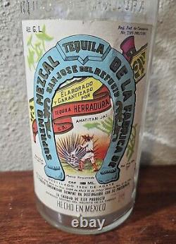Vintage Rare 1970 Herradura Mezcal Supremo Horseshoe Tequila Bottle 1000ML