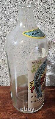 Vintage Rare 1970 Herradura Mezcal Supremo Horseshoe Tequila Bottle 1000ML