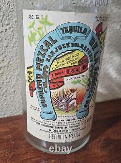 Vintage Rare 1970 Herradura Mezcal Supremo Horseshoe Tequila Bottle 1000ML