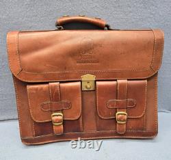 Vintage Rare Cypress Tequila Herrandura Locking Leather Briefcase Brown No strap