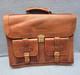 Vintage Rare Cypress Tequila Herrandura Locking Leather Briefcase Brown No Strap
