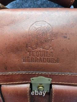 Vintage Rare Cypress Tequila Herrandura Locking Leather Briefcase Brown No strap