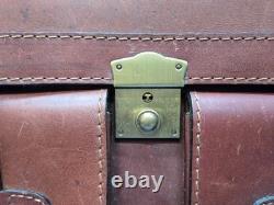 Vintage Rare Cypress Tequila Herrandura Locking Leather Briefcase Brown No strap
