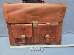 Vintage Rare Cypress Tequila Herrandura Locking Leather Briefcase Brown No strap