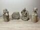 Vintage Rare Jorongo Tequila Empty Decanters Mayan Gods, Calendar, Seated Player