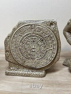 Vintage Rare Jorongo Tequila Empty DECANTERS Mayan Gods, Calendar, Seated Player