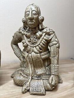 Vintage Rare Jorongo Tequila Empty DECANTERS Mayan Gods, Calendar, Seated Player
