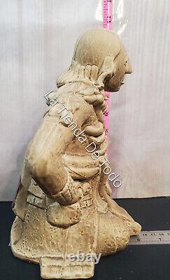 Vintage Rare Jorongo Tequila Empty Decanter Sitting Maya Aztec Ball Player Read