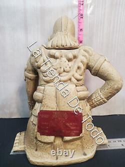 Vintage Rare Jorongo Tequila Empty Decanter Sitting Maya Aztec Ball Player Read