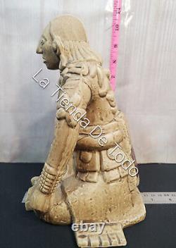 Vintage Rare Jorongo Tequila Empty Decanter Sitting Maya Aztec Ball Player Read