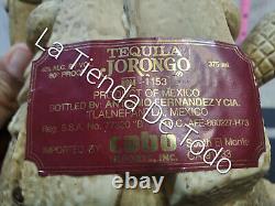 Vintage Rare Jorongo Tequila Empty Decanter Sitting Maya Aztec Ball Player Read