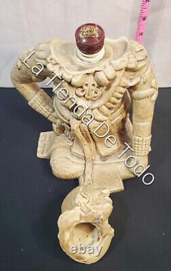 Vintage Rare Jorongo Tequila Empty Decanter Sitting Maya Aztec Ball Player Read