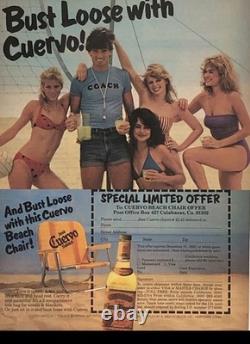 Vintage Rare José Cuervo tequila Long Beach chair Promo 1982 Lawn Chair
