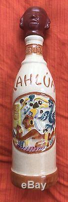 Vintage Rare KAHLUA Decanter Mexico Aztec Mayan Tequila Liquor Bottle Set Of 4