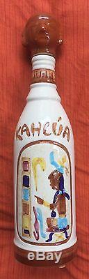 Vintage Rare KAHLUA Decanter Mexico Aztec Mayan Tequila Liquor Bottle Set Of 4