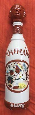 Vintage Rare KAHLUA Decanter Mexico Aztec Mayan Tequila Liquor Bottle Set Of 4