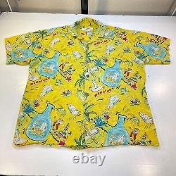 Vintage Sammy Hagar CABO WABO Cantina Tequila HAWAIIAN 100% SILK SHIRT L Alive