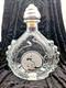 Vintage Tequila Ley. 925 Empty Art Crystal Bottle Pewter Dragon Metal Stopper