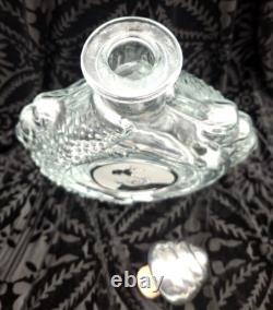 Vintage TEQUILA LEY. 925 EMPTY Art Crystal Bottle Pewter Dragon Metal Stopper