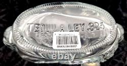 Vintage TEQUILA LEY. 925 EMPTY Art Crystal Bottle Pewter Dragon Metal Stopper