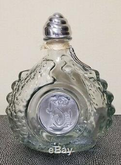 Vintage TEQUILA LEY. 925 Empty Bottle Dragon Design Silver Colored Metal Stopper