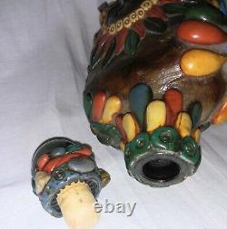 Vintage Teotihuacan Obsidian Stone Tequila Bottle Mexican Aztec Handmade Art