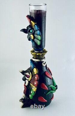 Vintage Teotihuacan Tequila Bottle Shot Glass Sculpted Art Aztec Mayan Tiki Mug