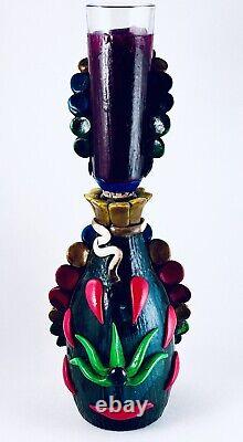 Vintage Teotihuacan Tequila Bottle Shot Glass Sculpted Art Aztec Mayan Tiki Mug