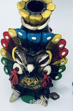 Vintage Teotihuacan Tequila Bottle Shot Glass Sculpted Art Aztec Mayan Tiki Mug