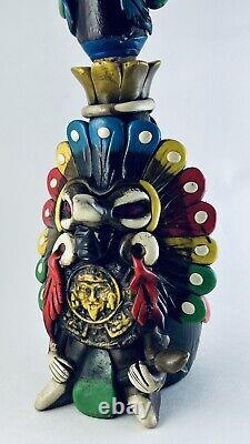 Vintage Teotihuacan Tequila Bottle Shot Glass Sculpted Art Aztec Mayan Tiki Mug