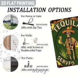 Vintage Tequila Metal Tin Sign Skeleton Bar Decor Mexican Pub Wall Art Gift