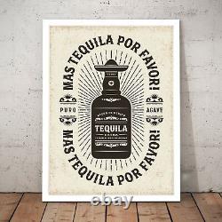 Vintage Tequila Mexican Bar Cafe Decor Art Poster Print A3 A2 A1 A0 Framed