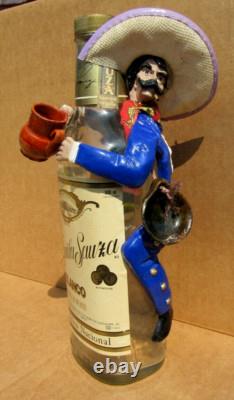 Vintage Tequila Sauza Bottle With a Vaquero / Mexican Cowboy & Pottery Attached