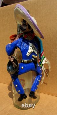 Vintage Tequila Sauza Bottle With a Vaquero / Mexican Cowboy & Pottery Attached
